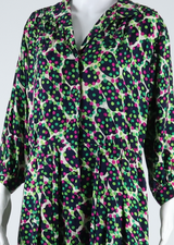 BRANDY Womens Day Dress Green Spotted Midi XL