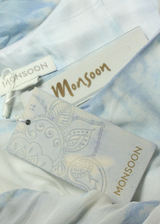 MONSOON Womens Ball Gown Dress Blue Silk Sleeveless Long UK 12