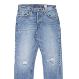 LEVI'S 501 Jeans Distressed Womens Blue Regular Straight Stone Wash W27 L29