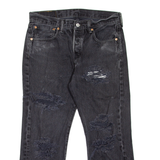 LEVI'S 501 Jeans Distressed Mens Black Regular Straight W32 L23
