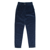 TIMBERLAND High Rise Womens Corduroy Trousers Blue Regular Tapered W24 L27