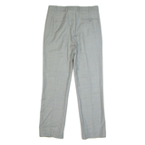Plaid Formal Suit Mens Trousers Grey Regular Straight W33 L30