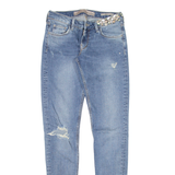 GUESS Ultra Low Distressed Womens Jeans Blue Slim Skinny W20 L29