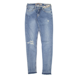 GUESS Ultra Low Distressed Womens Jeans Blue Slim Skinny W20 L29