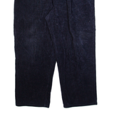 ST JOHN'S BAY Pleated Chino Mens Corduroy Trousers Blue Straight 90s W38 L26