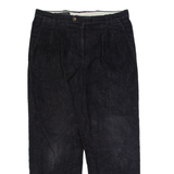 WEST BAY Pleated Chino Mens Corduroy Trousers Blue Straight 90s W35 L30