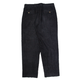 WEST BAY Pleated Chino Mens Corduroy Trousers Blue Straight 90s W35 L30