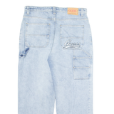 GUESS Carpenter Cargo Mens Jeans Blue Regular Straight Acid Wash W38 L29