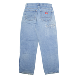 DICKIES Womens Jeans Blue Regular Straight Stone Wash W30 L30