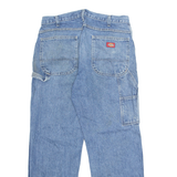 DICKIES Carpenter Cargo Mens Jeans Blue Regular Straight Stone Wash W34 L30