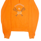 CASUAL X Sporting Club Embroidery Mens Jumper Orange 1/4 Zip Tight Knit S