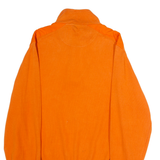 CASUAL X Sporting Club Embroidery Mens Jumper Orange 1/4 Zip Tight Knit S