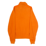 CASUAL X Sporting Club Embroidery Mens Jumper Orange 1/4 Zip Tight Knit S