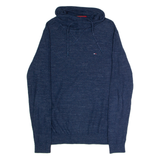 TOMMY HILFIGER Mens Jumper Blue Roll Neck Tight Knit S