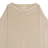 TOM TAILOR Mens Jumper Brown Crew Neck Waffle Knit XS