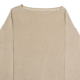 TOM TAILOR Mens Jumper Brown Crew Neck Waffle Knit XS