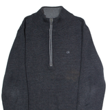 CALVIN KLEIN Golf Mens Jumper Grey 1/4 Zip Tight Knit M