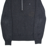 CALVIN KLEIN Golf Mens Jumper Grey 1/4 Zip Tight Knit M