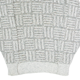 ST MICHAEL Mens Patterned Jumper Grey Crazy Pattern Crew Neck 90s S