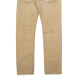DIESEL Distressed Pleather Womens Jeans Beige Slim Straight W28 L30