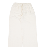 PULL&BEAR Womens Trousers Cream Loose Straight Viscose W22 L30