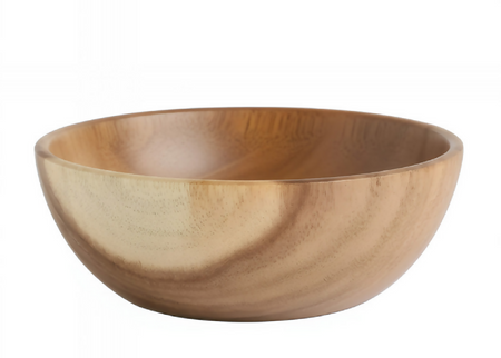 Anygleam Natural Wood Large Acacia Wood Salad Soup Bowl Food Kitchen Tableware