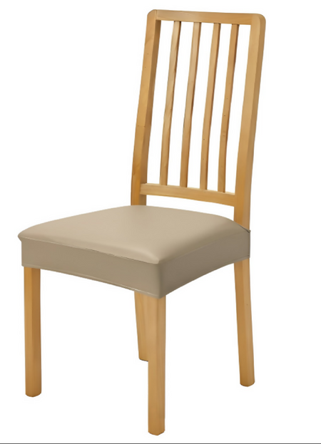 Anyseat Khaki PU Leather Chair Cover – Slipcover for Dining, Kitchen, Hotel, Banquet & Living Room Chairs