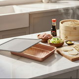 Anygleam Rose Gold Stainless Steel Crisper Box – 1Pc Food Grade Food Storage Container with Lid