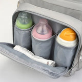 Anysort Grey Mommy Diaper Bag With Changing Pad Maternity Backpack for Moms