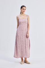 Perfect Floral Maxi with Tapered Straps in Pink