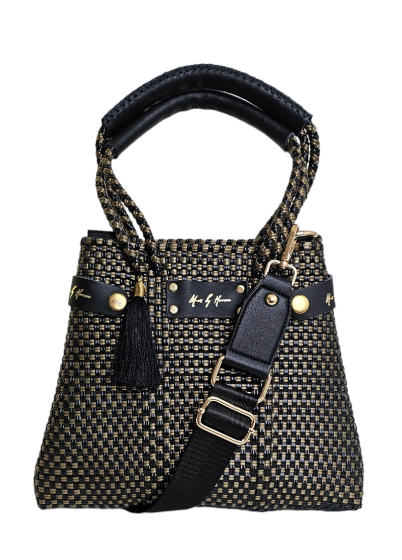 Mini Less Pollution Convertible Crossbody Bag - Black Gold