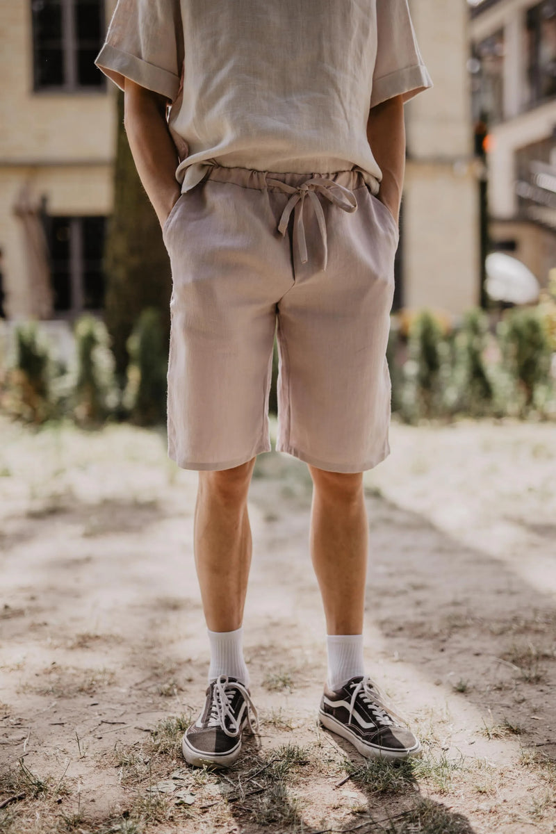 Front Of Cotton Candy Linen Color Shorts