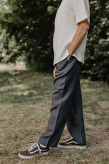 Adonis classic linen pants in Charcoal