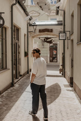 Adonis classic linen pants in Charcoal