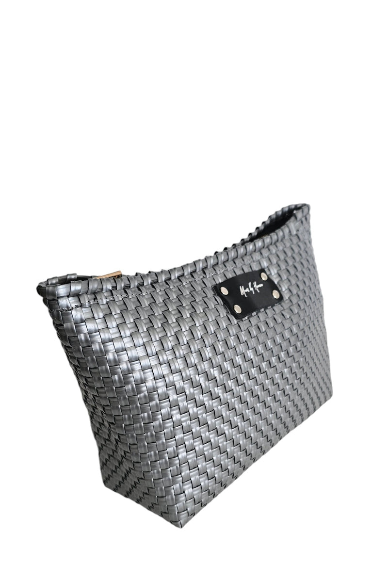 Bella Clutch Purse - Silver Black