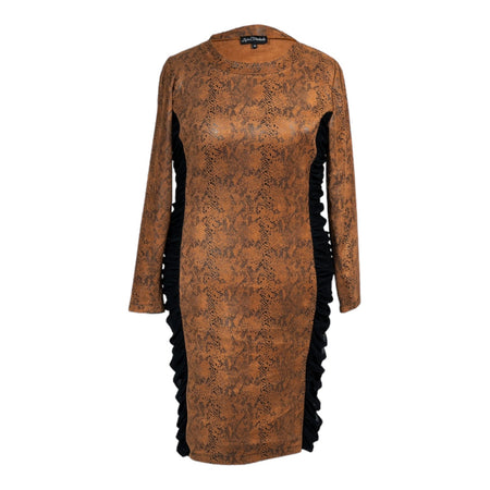 Cleopatra Chocolate Brown Vegan Leather Dress