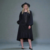 Plus Size Black Leopard Print Jacquard Midi Dress - Aphrodite - Up to UK 22/US 18