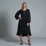 Plus Size Black Leopard Print Jacquard Midi Dress - Aphrodite - Up to UK 22/US 18