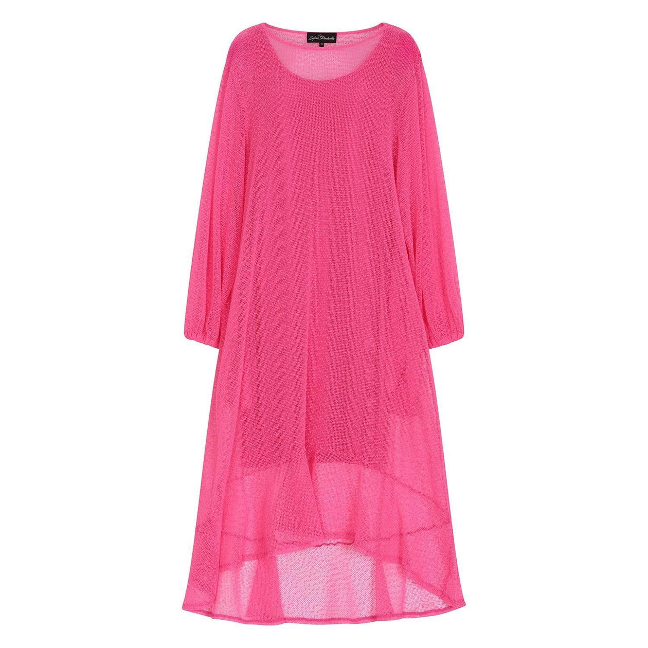 hot pink holiday dress Aphrodite Hot Pink Holiday Resort Midi Dress With Hoodie -Inclusive Plus Size up to UK 22 / US 18