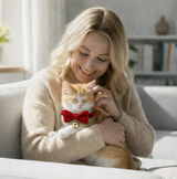 Anypet Large Cherry Red Bow Cat Collar with Safety Buckle, Bell & Durable Adjustable Strap – Stylish Comfortable Pet Accessory for Cats