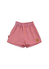 Girls checked shorts - Orange/Lilac