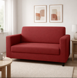 Anyseat 2-Seater Sofa Cover – Plain Wine Red Style Slipcover for Living Room Chair Protection