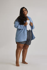 Power Play Shorts in Grey Denim