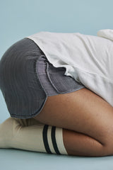 Power Play Shorts in Grey Denim
