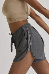Power Play Shorts in Grey Denim