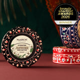 Saabuni Hydrating Jasmine Body Butter with decorative packaging on a dark background
