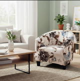 Anyseat Light Beige Floral Chair Cover – Plain Dustproof Tub Slipcover for Home Décor