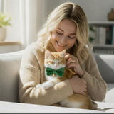 Anypet Small Dark Green Bow Cat Collar with Safety Buckle, Bell & Durable Adjustable Strap – Stylish Comfortable Pet Accessory for Cats