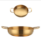 Anygleam Stock Pot 2pcs Gold-S-L Stainless Steel HotPot Without Lid Single-Layer Cooking Soup Noodle Sea Food Home Kitchen Restaurant Tools