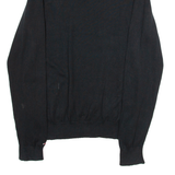 TOMMY HILFIGER Mens Jumper Black V-Neck Tight Knit M